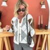 Diamond Patterned Knitwear Cardigan