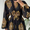 Collar Belted Dress - Black