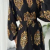 Collar Belted Dress - Black