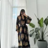 Collar Belted Dress - Black