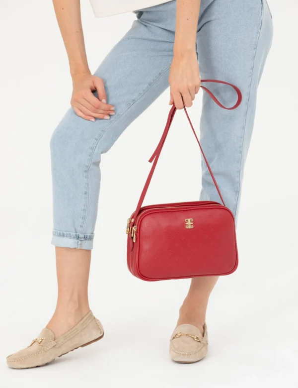 045B Pierre Cardin Red Crossbody Bag