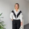 Casa Ribbed Black and White Striped Shirt