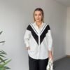 Casa Ribbed Black and White Striped Shirt