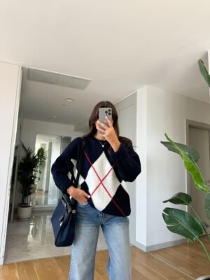 Baklava-Pattern Knit pullover