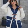 cardigan with denim details