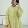 Green Sequined Muslin Set