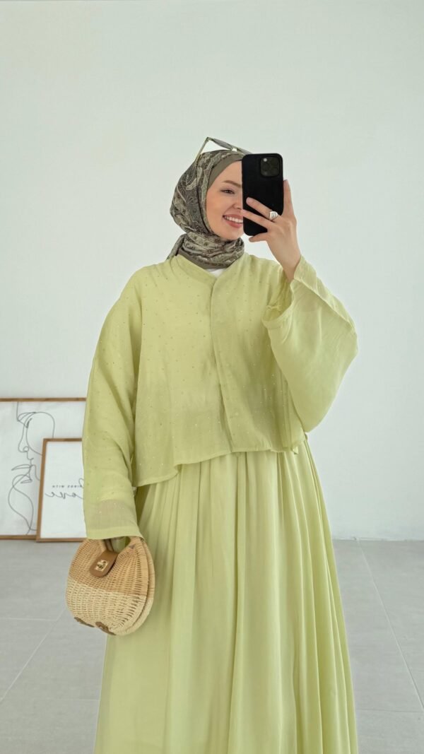 Green Sequined Muslin Set