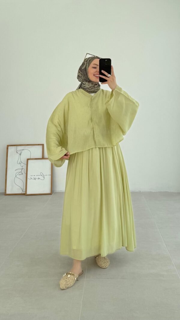 Green Sequined Muslin Set