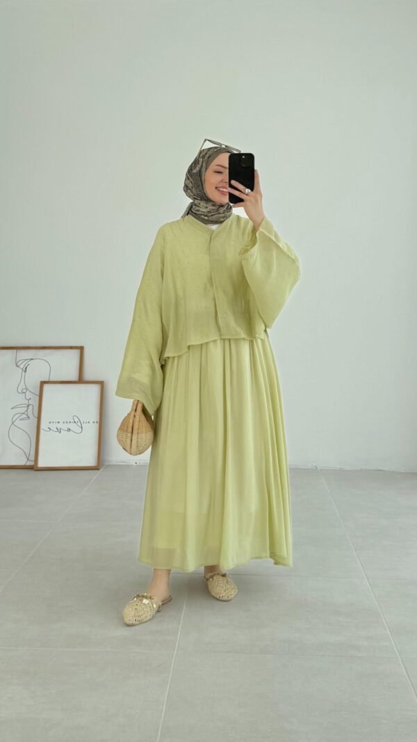 Green Sequined Muslin Set