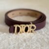 Dior Thin Leather Belt Burgundy