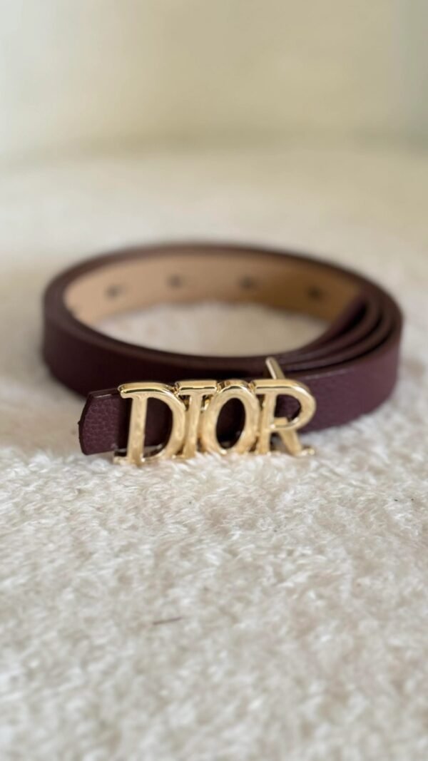 Dior Thin Leather Belt Burgundy
