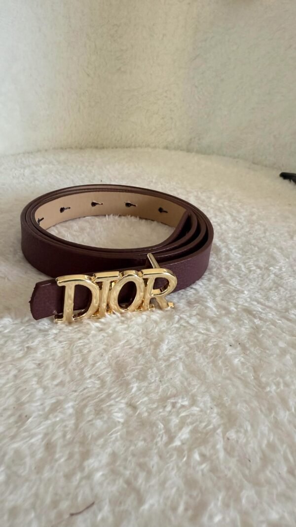 Dior Thin Leather Belt Burgundy