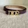 Dior Thin Leather Belt Burgundy