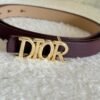 Dior Thin Leather Belt Burgundy