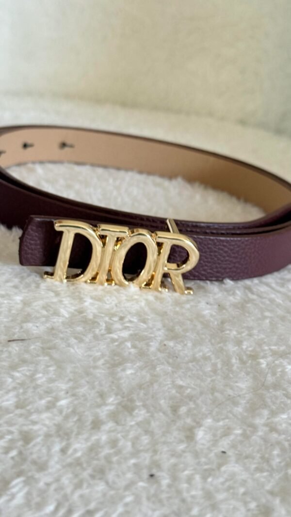 Dior Thin Leather Belt Burgundy