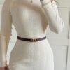Dior Thin Leather Belt Burgundy