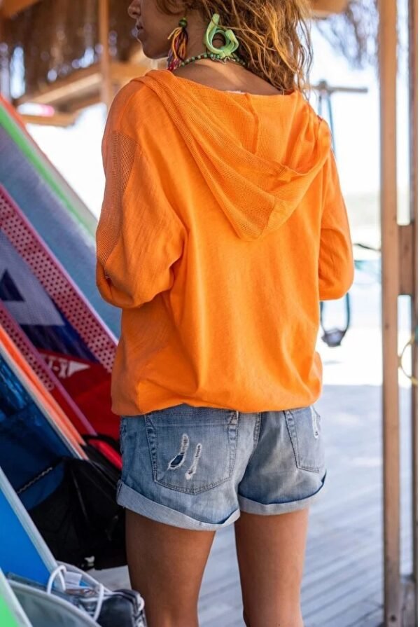 Orange Linen Blouse for Women