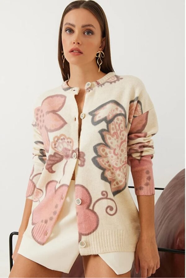 Women's Printed Button Knitwear Cardigan