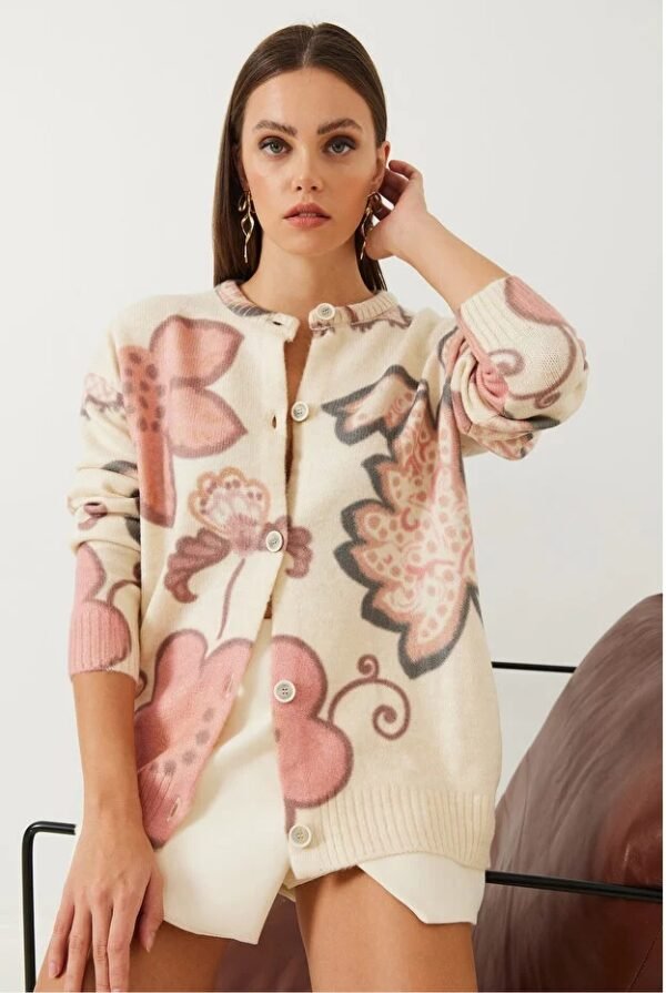 Women's Printed Button Knitwear Cardigan