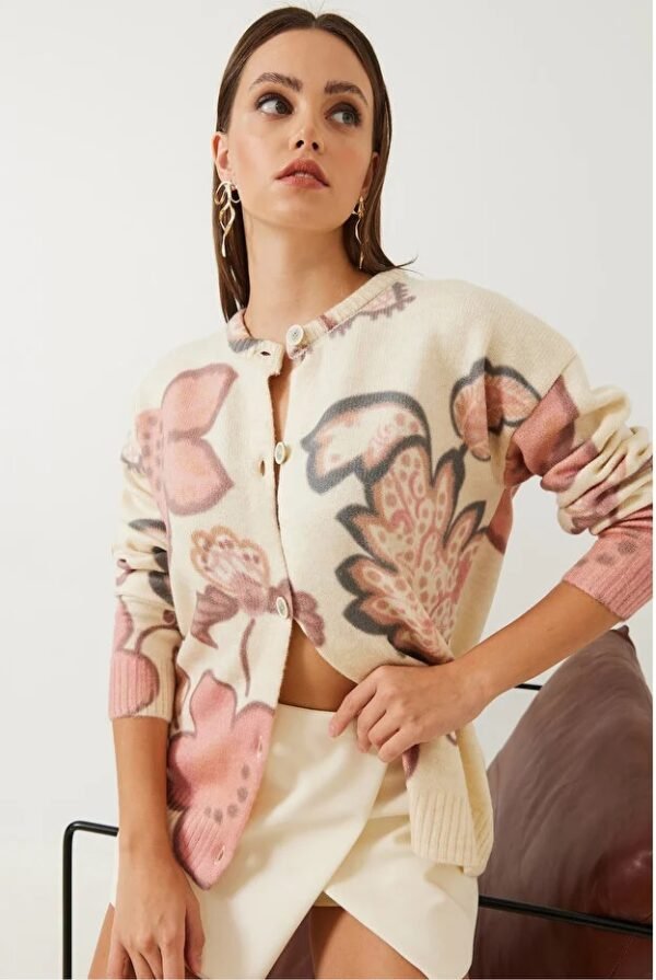 Women's Printed Button Knitwear Cardigan