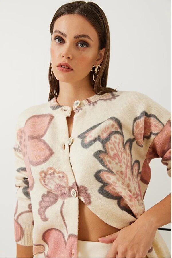 Women's Printed Button Knitwear Cardigan