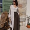 Premium Embroidery Detailed Asymmetric Maxi Kimono
