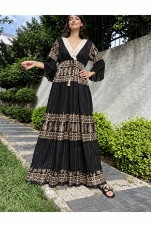 WhatsApp Image 2026-05-20 at 3.47.12 PM Elegant Patterned Maxi Dress with Flared Sleeves