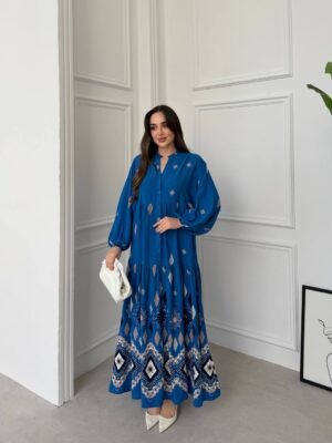 Relaxed Fit Printed Long Dress