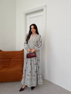 WhatsApp Image 2026-05-21 at 1.49.04 AM(1) Women's Embroidered Maxi Dress in Gray
