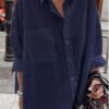 Women’s Oversized Shirt with Statement Single Pocket