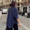 Women’s Oversized Shirt with Statement Single Pocket