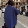Women’s Oversized Shirt with Statement Single Pocket
