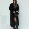 Women's Long Black Velvet Coat
