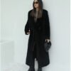 Women's Long Black Velvet Coat