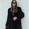 Women's Long Black Velvet Coat