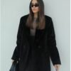 Women's Long Black Velvet Coat