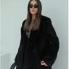 Women's Long Black Velvet Coat