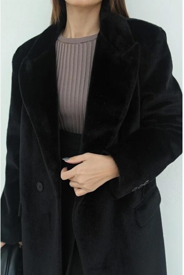 Women's Long Black Velvet Coat