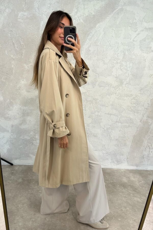 bej-kusakli-cepli-trenckot--728102 Pocketed Trench Coat