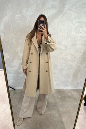 Pocketed Trench Coat