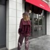Burgundy Fur Trim  Jacket