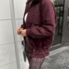 Burgundy Fur Trim  Jacket