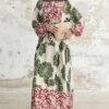Patterned Khaki Dress