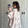 Women’s Luxe Beige Kimono with Delicate Dolce Embroidery
