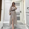 Belted Shirt Dress Mink