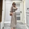 Belted Shirt Dress Mink