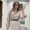 Belted Shirt Dress Mink
