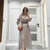 Belted Shirt Dress Mink