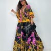 Yellow Printed Maxi Dress