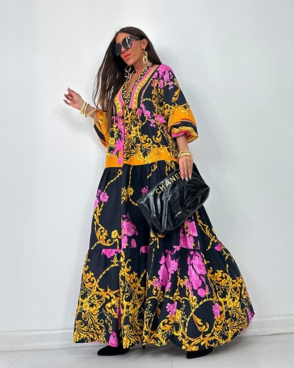 Yellow Printed Maxi Dress